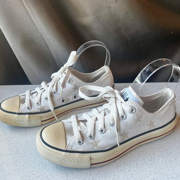 Converse All Star Chuck Taylor Low Top Sneakers Beige Canvas Womens US 6.5 - Picture 2 of 9